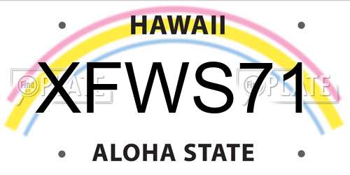 XFWS71 Hawaii License Plate