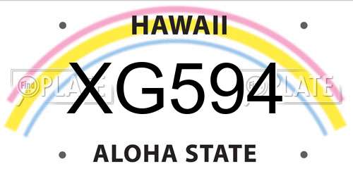 XG594 Hawaii License Plate
