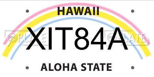 XIT84A Hawaii License Plate