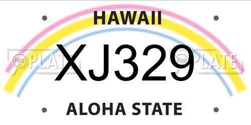 XJ329 Hawaii License Plate