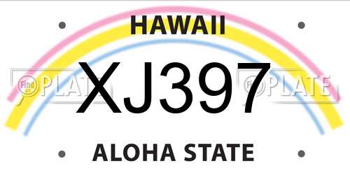 XJ397 Hawaii License Plate