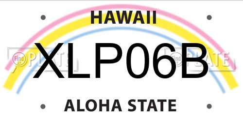 XLP06B Hawaii License Plate