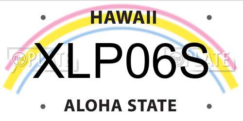XLP06S Hawaii License Plate