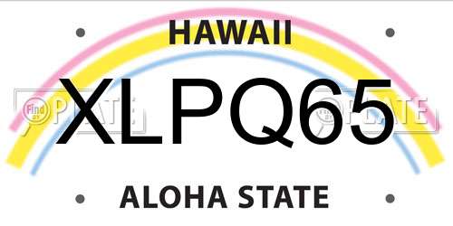 XLPQ65 Hawaii License Plate