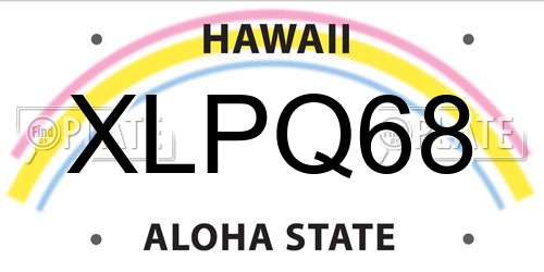 XLPQ68 Hawaii License Plate
