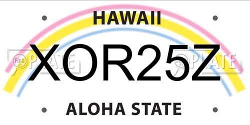 XOR25Z Hawaii License Plate