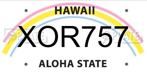 XOR757 Hawaii License Plate