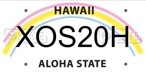 XOS20H Hawaii License Plate