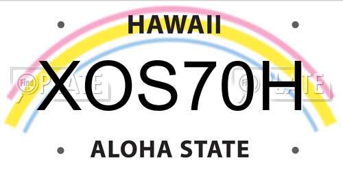 XOS70H Hawaii License Plate
