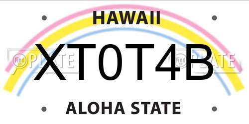 XT0T4B Hawaii License Plate
