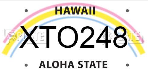 XTO248 Hawaii License Plate