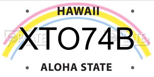 XTO74B Hawaii License Plate