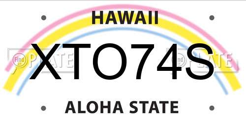 XTO74S Hawaii License Plate
