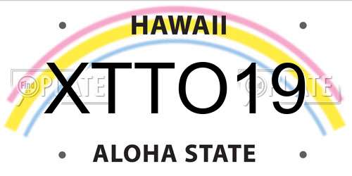 XTTO19 Hawaii License Plate