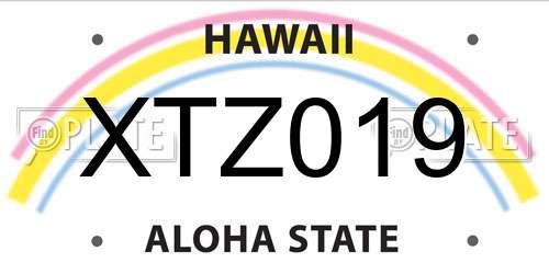 XTZ019 Hawaii License Plate