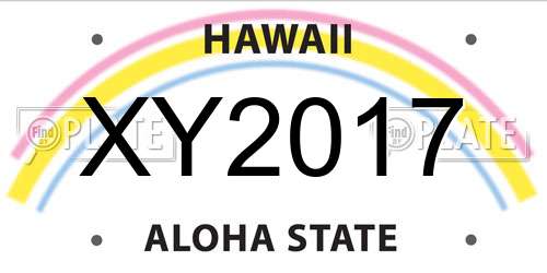 XY2017 Hawaii License Plate