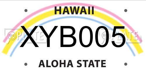 XYB005 Hawaii License Plate