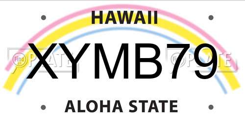 XYMB79 Hawaii License Plate
