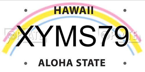 XYMS79 Hawaii License Plate