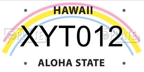 XYT012 Hawaii License Plate