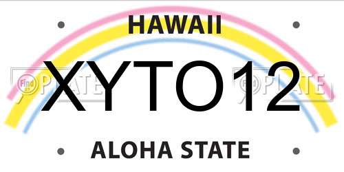 XYTO12 Hawaii License Plate