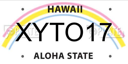 XYTO17 Hawaii License Plate