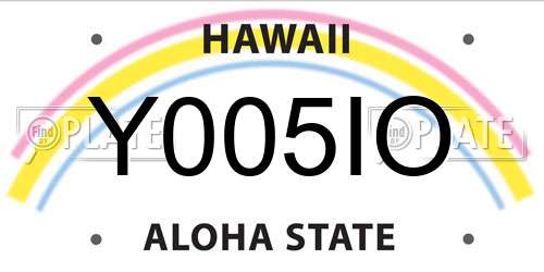 Y005IO Hawaii License Plate