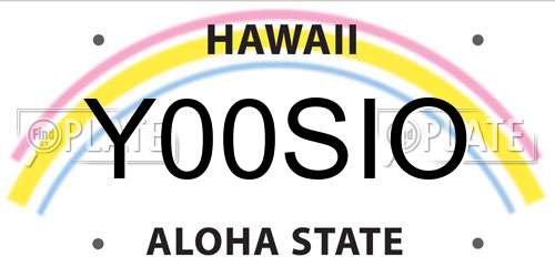 Y00SIO Hawaii License Plate