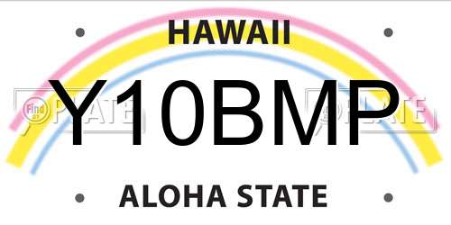 Y10BMP Hawaii License Plate