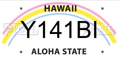 Y141BI Hawaii License Plate