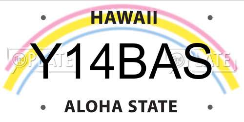 Y14BAS Hawaii License Plate