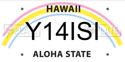 Y14ISI Hawaii License Plate