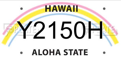 Y2150H Hawaii License Plate