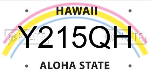 Y215QH Hawaii License Plate