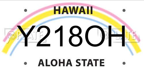 Y218OH Hawaii License Plate