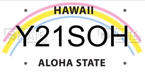 Y21SOH Hawaii License Plate