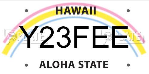 Y23FEE Hawaii License Plate