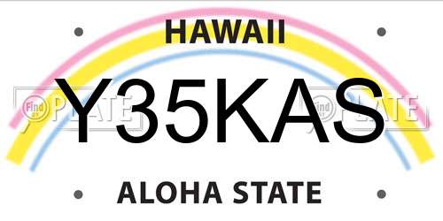 Y35KAS Hawaii License Plate