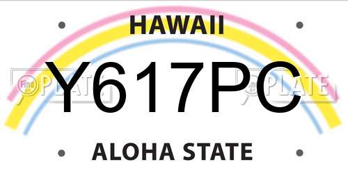 Y617PC Hawaii License Plate
