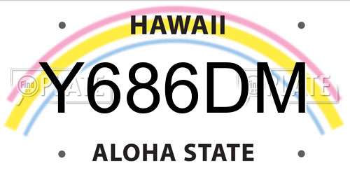 Y686DM Hawaii License Plate