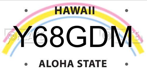 Y68GDM Hawaii License Plate