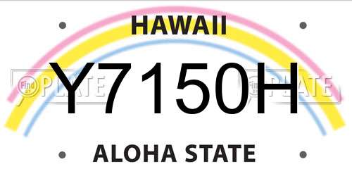 Y7150H Hawaii License Plate