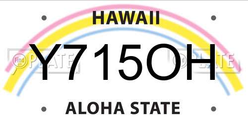 Y715OH Hawaii License Plate