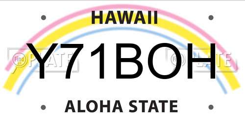 Y71BOH Hawaii License Plate
