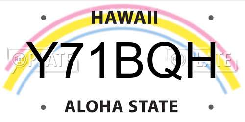 Y71BQH Hawaii License Plate