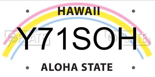 Y71SOH Hawaii License Plate