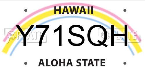 Y71SQH Hawaii License Plate