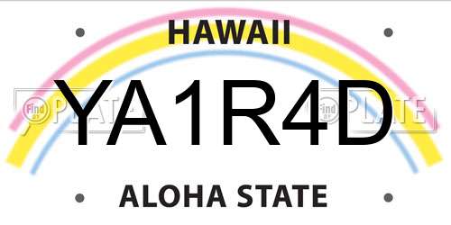 YA1R4D Hawaii License Plate