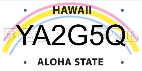YA2G5Q Hawaii License Plate