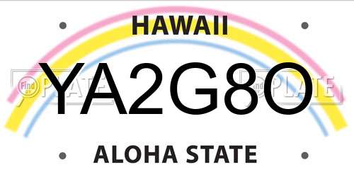 YA2G8O Hawaii License Plate